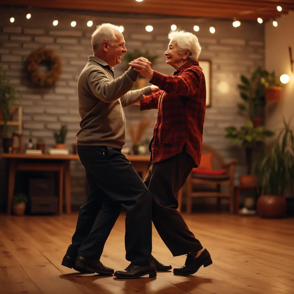 Clase de tango para adultos mayores